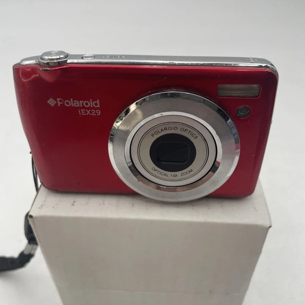 POLAROID IEX29 18MP 10X ZOOM DIGITAL CAMERA+New Battery+SD CARD RED+Case